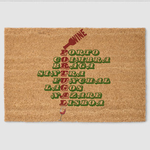 Portugal Cities Wine Door Mat