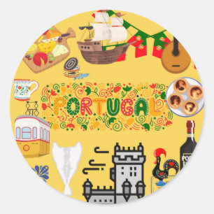 Portugal classic round sticker