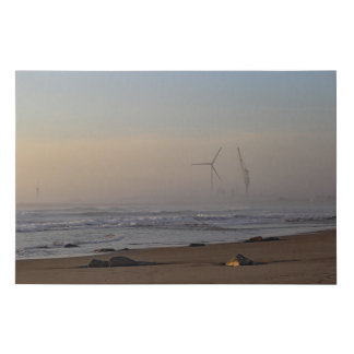 Portugal Coastline and a Turbine Faux Canvas Print