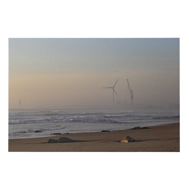 Portugal Coastline and a Turbine Faux Canvas Print (Front)