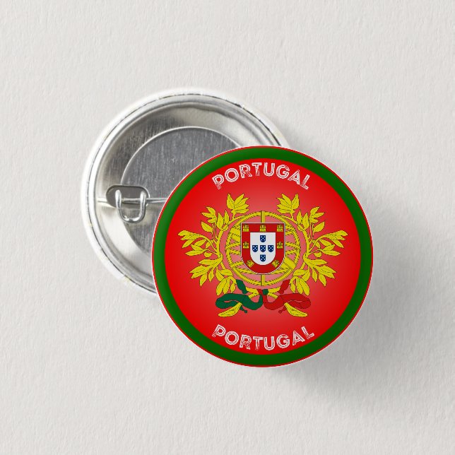 Portugal Coat of Arms Circle Shape  Button (Front & Back)