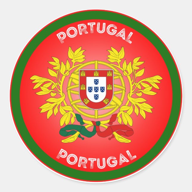 Portugal Coat of Arms Circle Shape  Classic Round Sticker (Front)