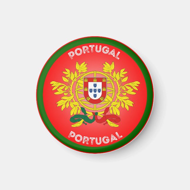 Portugal Coat of Arms Circle Shape  Magnet (Front)
