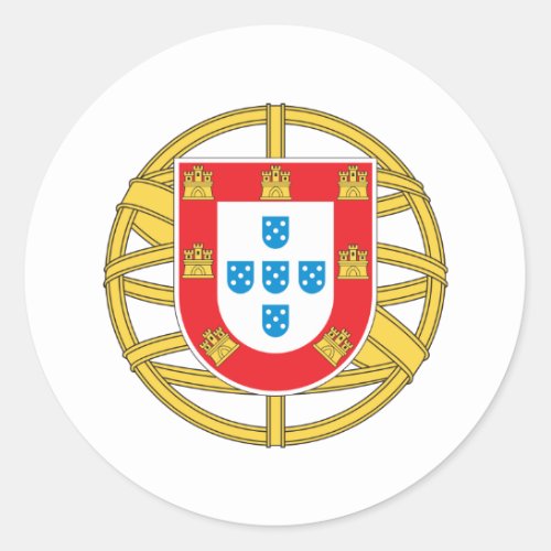 Portugal Coat Of Arms Classic Round Sticker