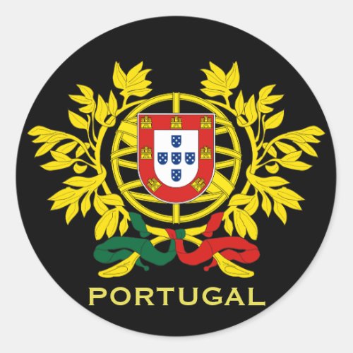 Portugal Coat of Arms Round Sticker
