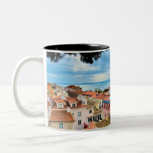 Portugal Coffee Mug, Lisbon Photograph,  Two-Tone Coffee Mug