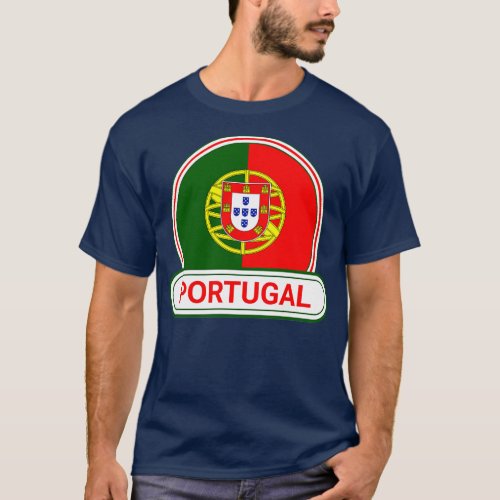 Portugal Country Badge Portugal Flag T_Shirt