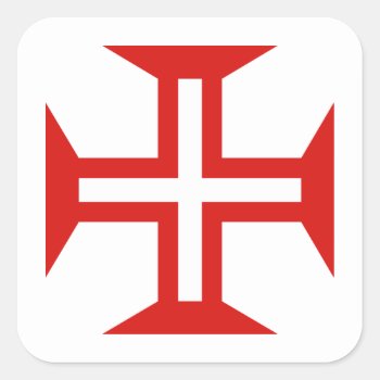 Portugal Country Cross Flag Symbol Square Sticker by tony4urban at Zazzle