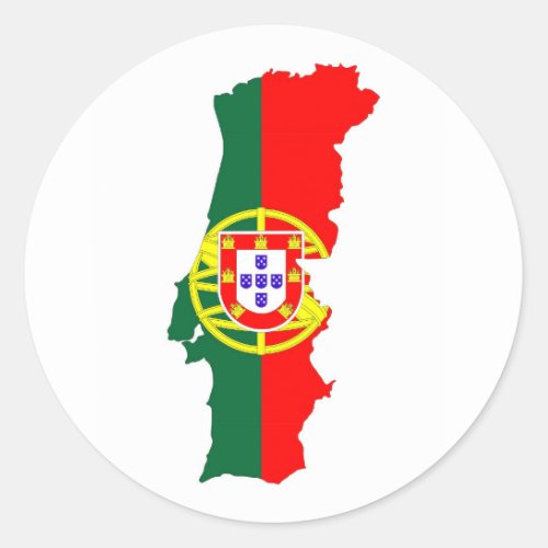 portugal country flag map classic round sticker