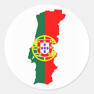 portugal country flag map classic round sticker