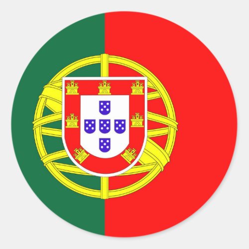 portugal country flag symbol classic round sticker