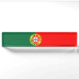 portugal country flag symbol desk name plate