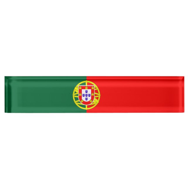 portugal country flag symbol desk name plate (Front)