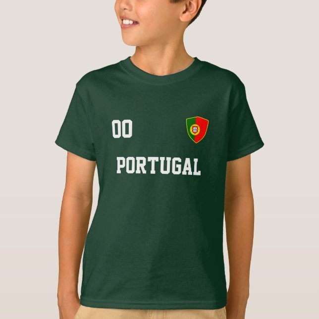 Portugal Custom Name & Number Football Kids Jersey T-Shirt (Front)