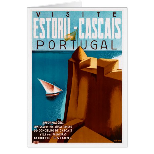Portugal Estoril Vintage Travel Poster Restored