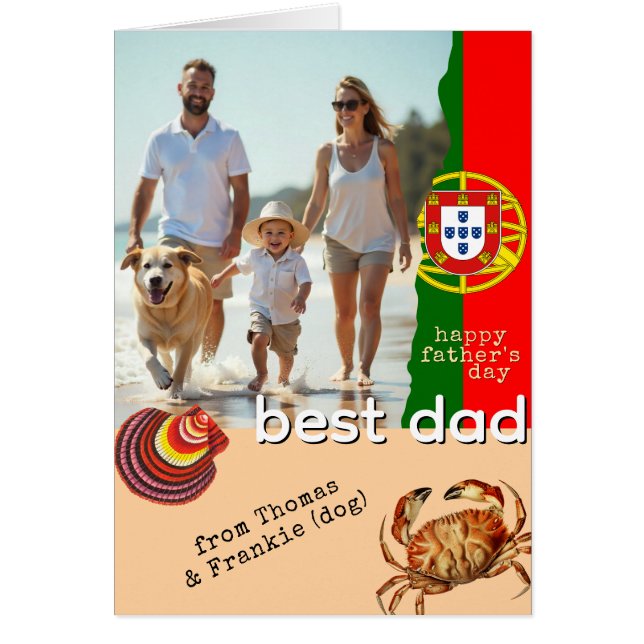 Portugal Father's Day Card, Portuguese Flag (Front)