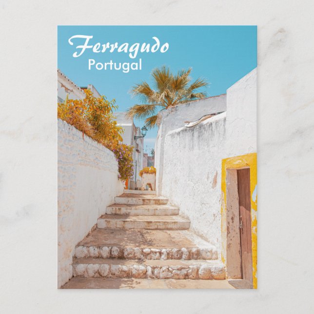 Portugal Ferragudo in the Algarve Old Stairs Postcard (Front)