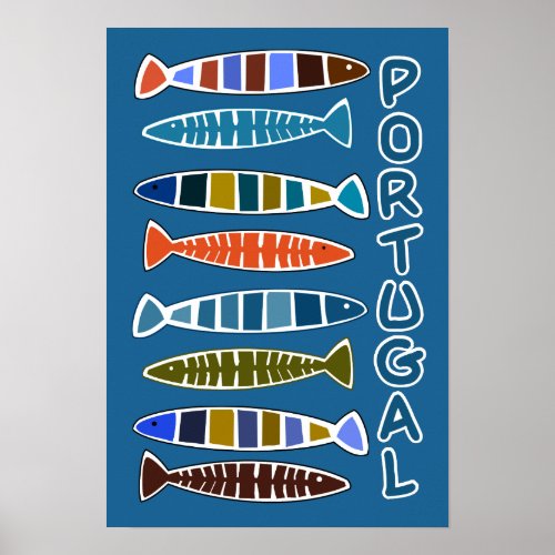 PORTUGAL Fish Pattern poster