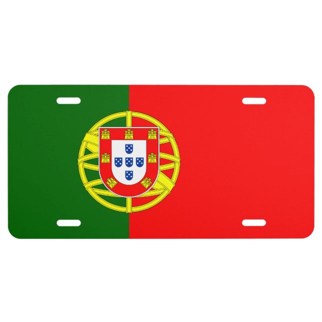 Portugal flag Aluminum License Plate (Front)