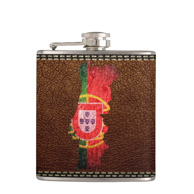 Portugal Flag and Map Flask (Front)