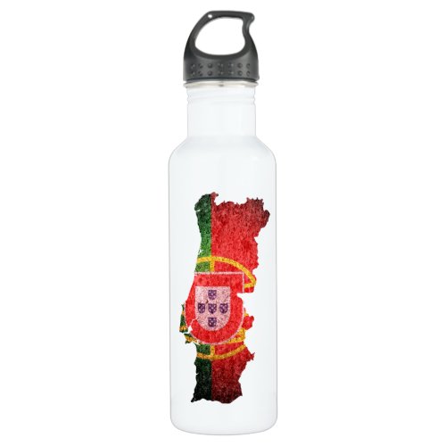 Portugal Flag and Map Stainless Steel Water Bottle