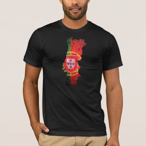 Portugal Flag and Map T_Shirt