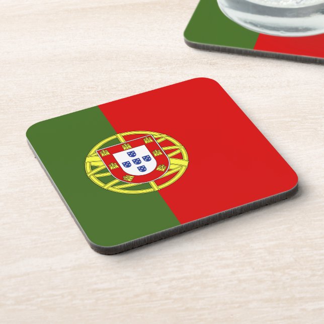 Portugal flag beverage coaster (Left Side)