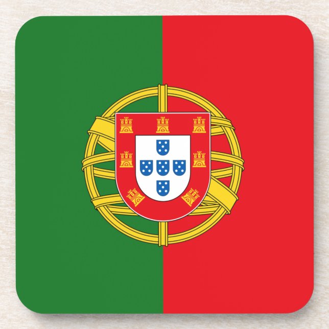 Portugal Flag Beverage Coaster (Front)
