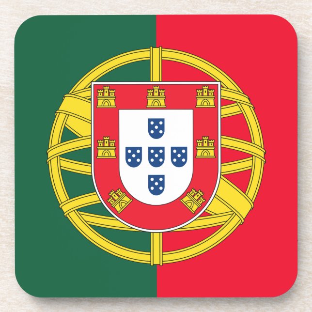 Portugal flag beverage coaster (Front)