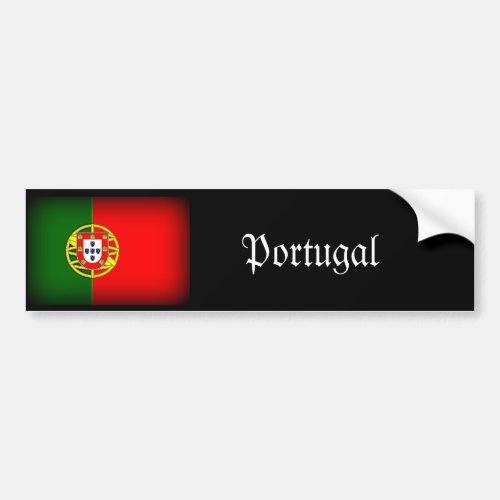 Portugal Flag Black Edge Bumper Sticker