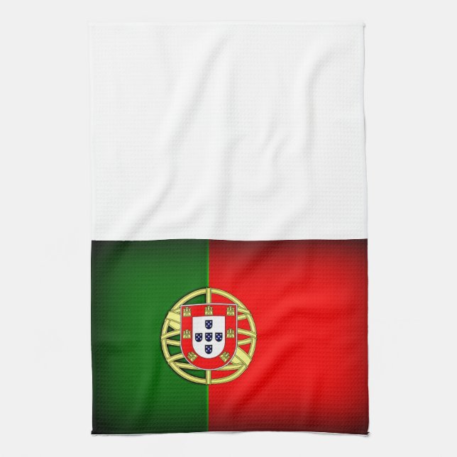Portugal Flag Black Edge Towel (Vertical)