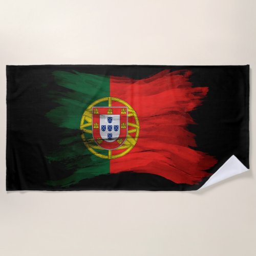 Portugal flag brush stroke national flag beach towel