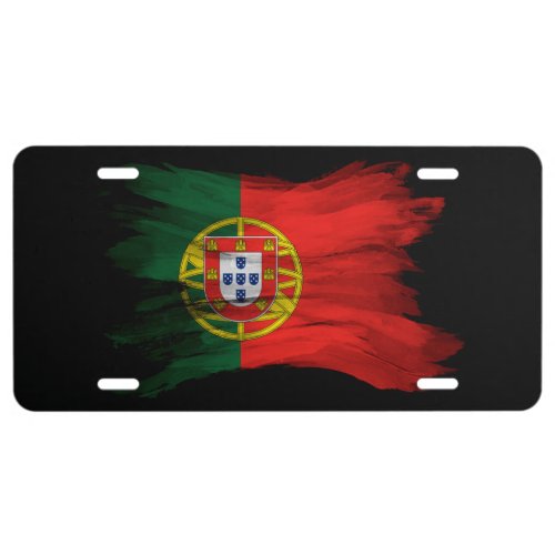 Portugal flag brush stroke national flag license plate
