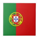 Portugal Flag Ceramic Tile<br><div class="desc">This design consists of the Portuguese flag cleverly reshaped to fit the square tile surface. A decorative and useful item that would make a perfect gift for those who like to remember Portugal.</div>