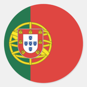 Portugal flag classic round sticker
