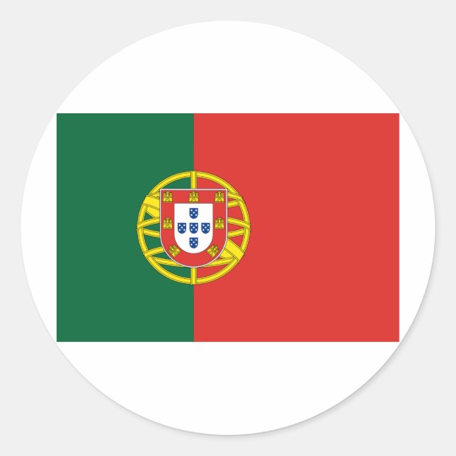 Portugal flag classic round sticker (Front)