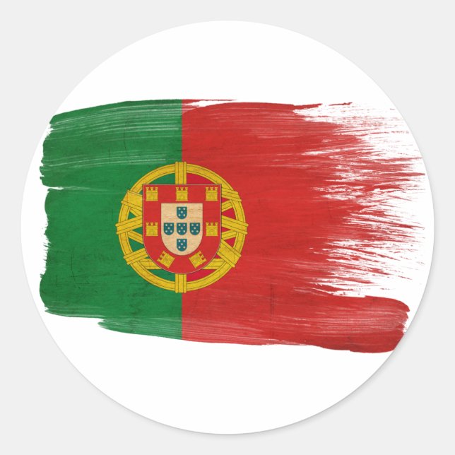 Portugal Flag Classic Round Sticker (Front)