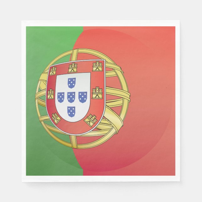 Portugal Flag Coat of Arms Portuguese Crest Napkins (Front)