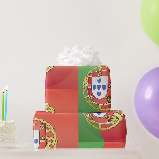 Portugal Flag Coat of Arms Portuguese Crest Wrapping Paper (Creator Uploaded)