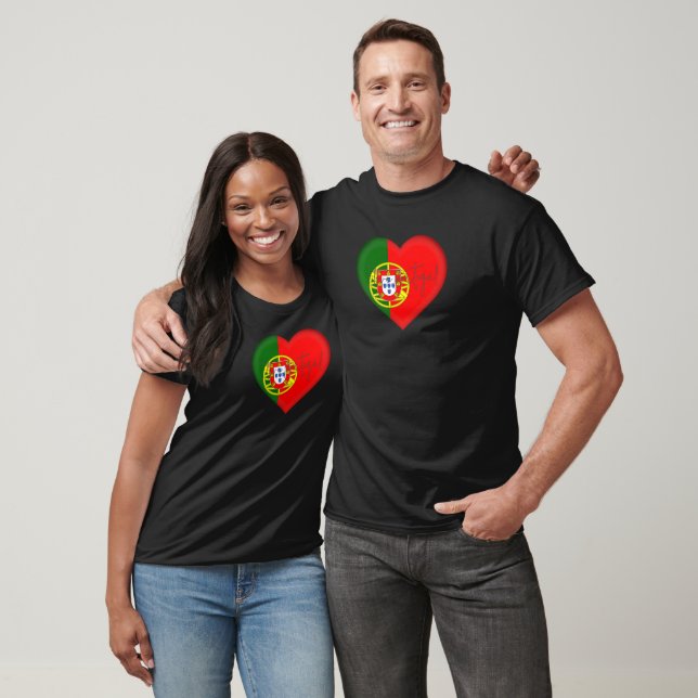 Portugal Flag Colors Heart T-Shirt (Unisex)