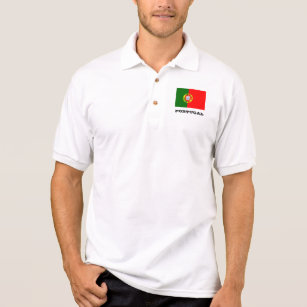Fashion Heart Portugal Flag Long-Sleeved Polo Shirt for Men DJF36K@YF Mens T-Shirt