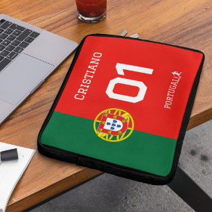 Portugal Flag Custom Team Name & Number Laptop Sleeve
