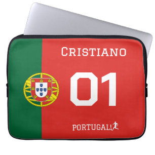 Portugal Flag Custom Team Name & Number Laptop Sleeve