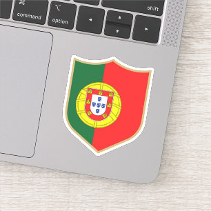 Portugal Flag Emblem Patriotic Travel Sticker