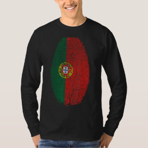 Portugal Flag Fingerprint It Is In My Dna  Portugu T-Shirt