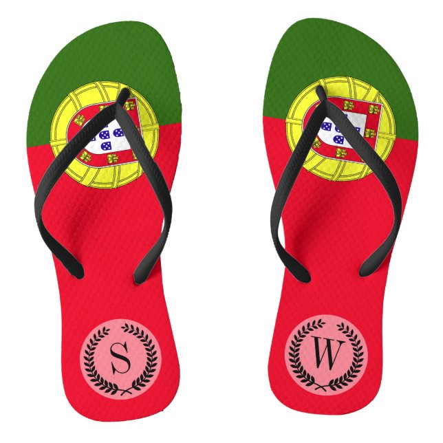 Portugal Flag Flip Flops (Footbed)