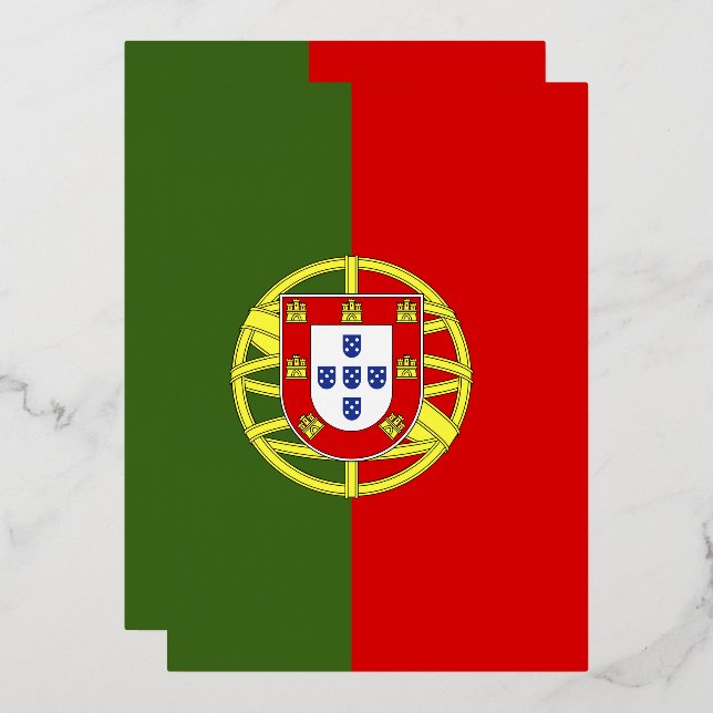 Portugal flag foil invitation (Front/Back)