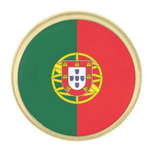 Portugal Flag Gold Finish Lapel Pin