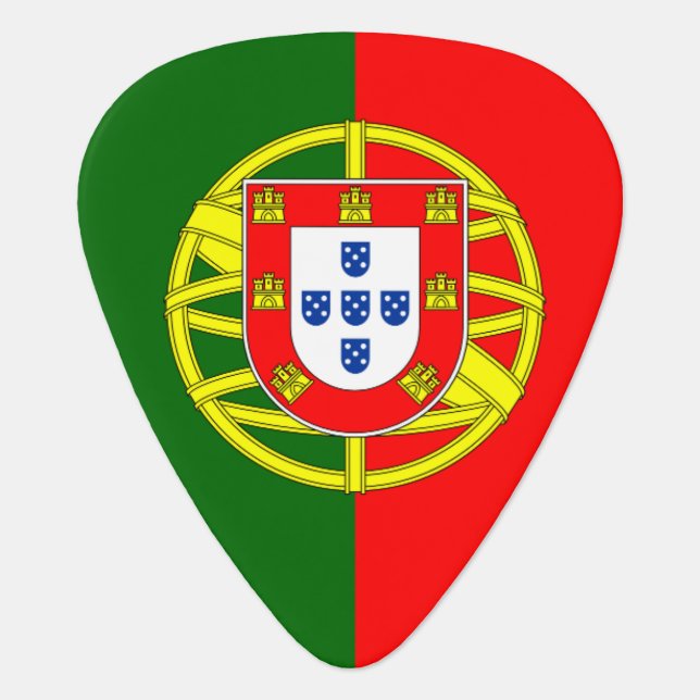 Portugal flag guitar pick for Portuguese musicians (Front)