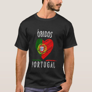 Portugal Flag Heart Obidos City T-Shirt